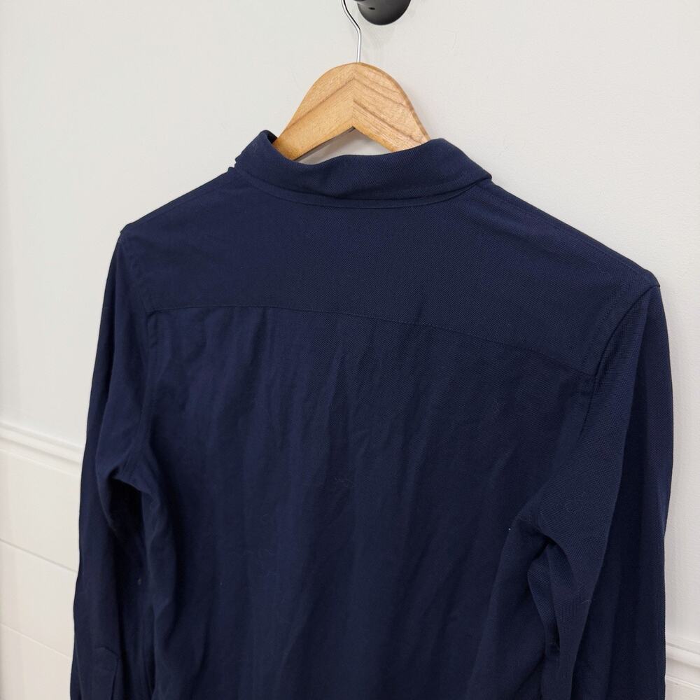 NWT! Women’s Ralph Lauren Knit Oxford Navy Blue Button Down Shirt Size L - Picture 6 of 6